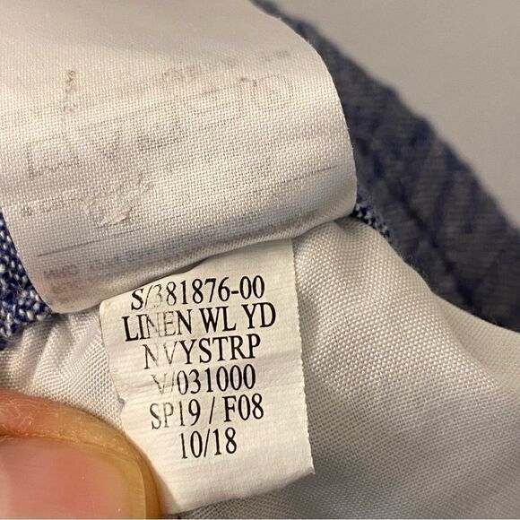 OLD NAVY Linen coastal blue Stripe Wide Leg hi rise pull on palazzo pant XXL - Picture 11 of 13